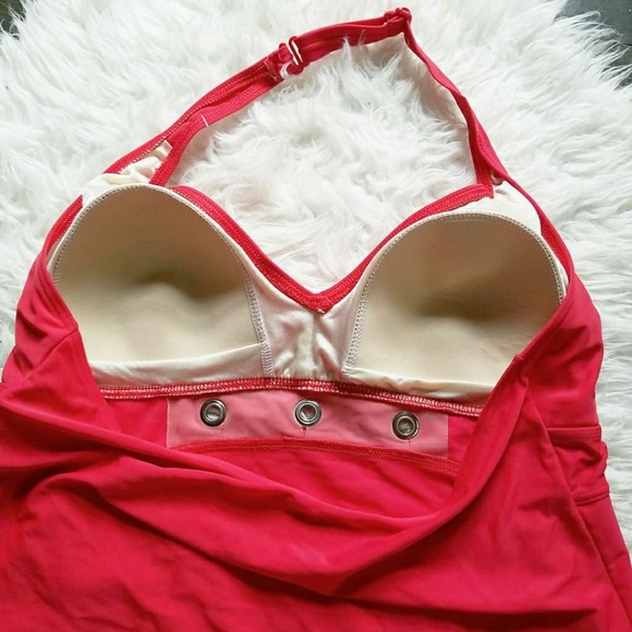 St. John's Bay Red Halter Swim Tankini - Picture 4 of 6
